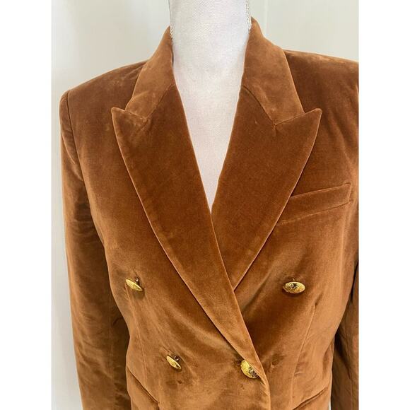Nili Lotan Francine Velvet Jacket in Caramel - Picture 3 of 13